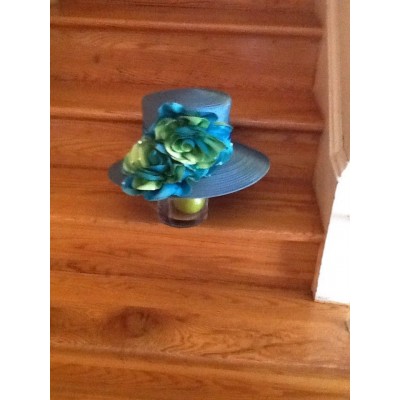 Whithall And Shon Blue/green Iredescent Church Hat  eb-38460168